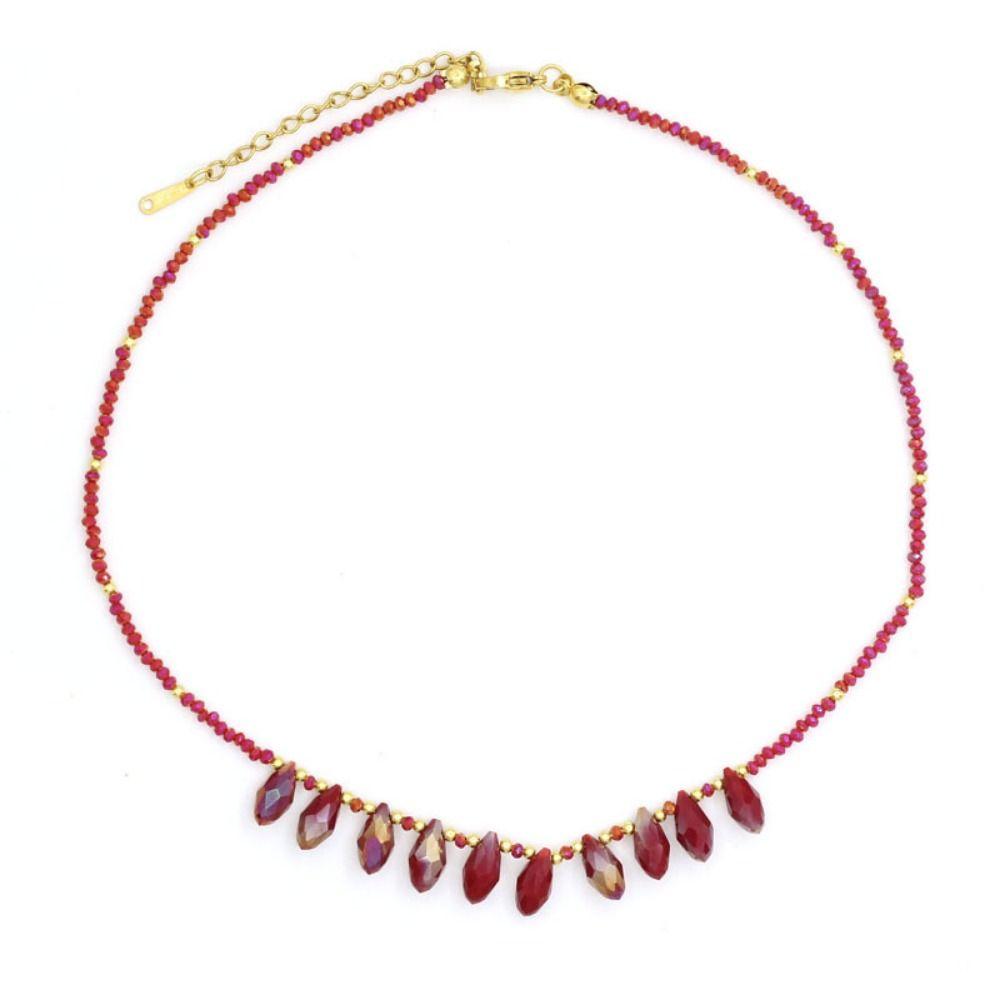 High-end Bohemian Style Necklace Crystal Bead Collarbone Chain Charm Fashion Clavicle Chain  Gift