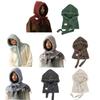 Warm Knit Balaclava Hat Korean Style Adjustable Neck Warmer Scarf Hat for Cold Weather Outdoor Activity Women Accessory