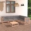 Day and Night - Day and Night Garden Furniture Set 7 Pieces and Cushions Solid Pine Wood