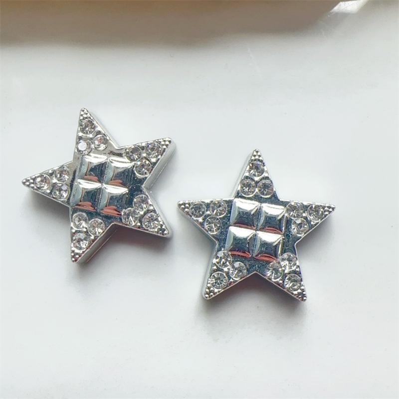 10/18Pcs Diy Hole Shoes Charms Electroplated Silver Bow Tie Accessories Designer Garden Shoe Decoration Girl Gift