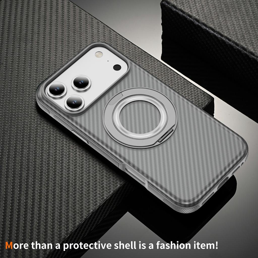 For iPhone 17 Magnetic Case Skin-Feel Rubberized PC + TPU Phone Cover Compatible with MagSafe