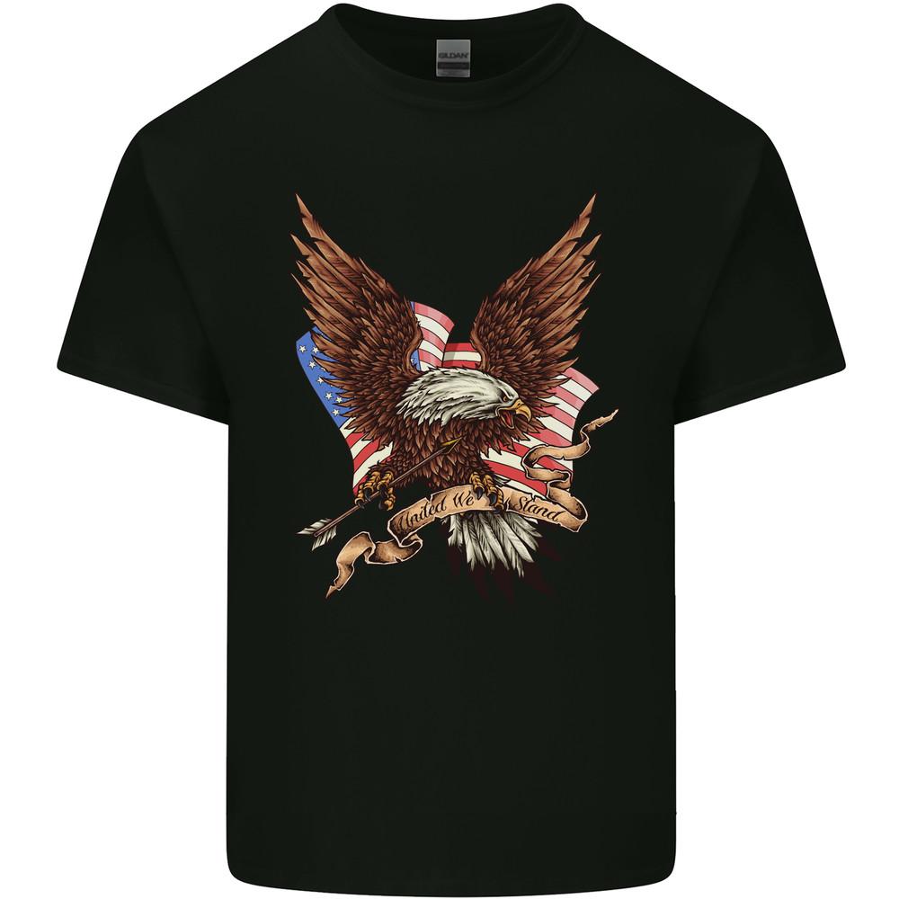 USA Eagle Flag America Patriotic July 4th Mens Light Cotton T-Shirt