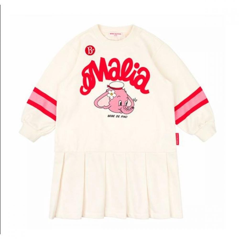 Bebe De Pino Pink Elephant Pleats Dress Bp51od467 Ivory/120