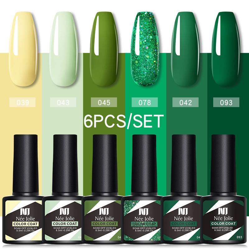 Nail Art 6-Color Nail Polish Glue Set, Nail Phototherapy Glue Can Remove Nail Polish Glue Primer Seal