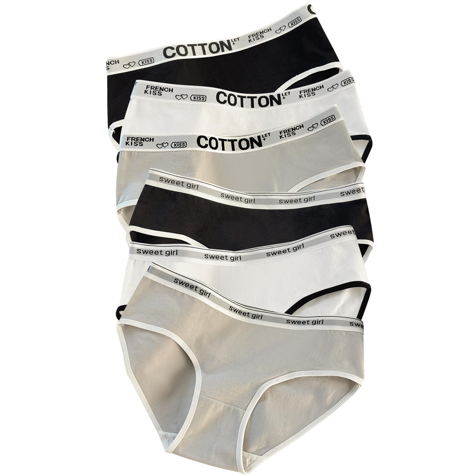 

набор влаги быстро создает красивый спортивный костюм [SLEEPSINERO] Женское нижнее белье, 6 штук [100% хлопок, антибактериальное, дезодорирующее, влагоотводящее,