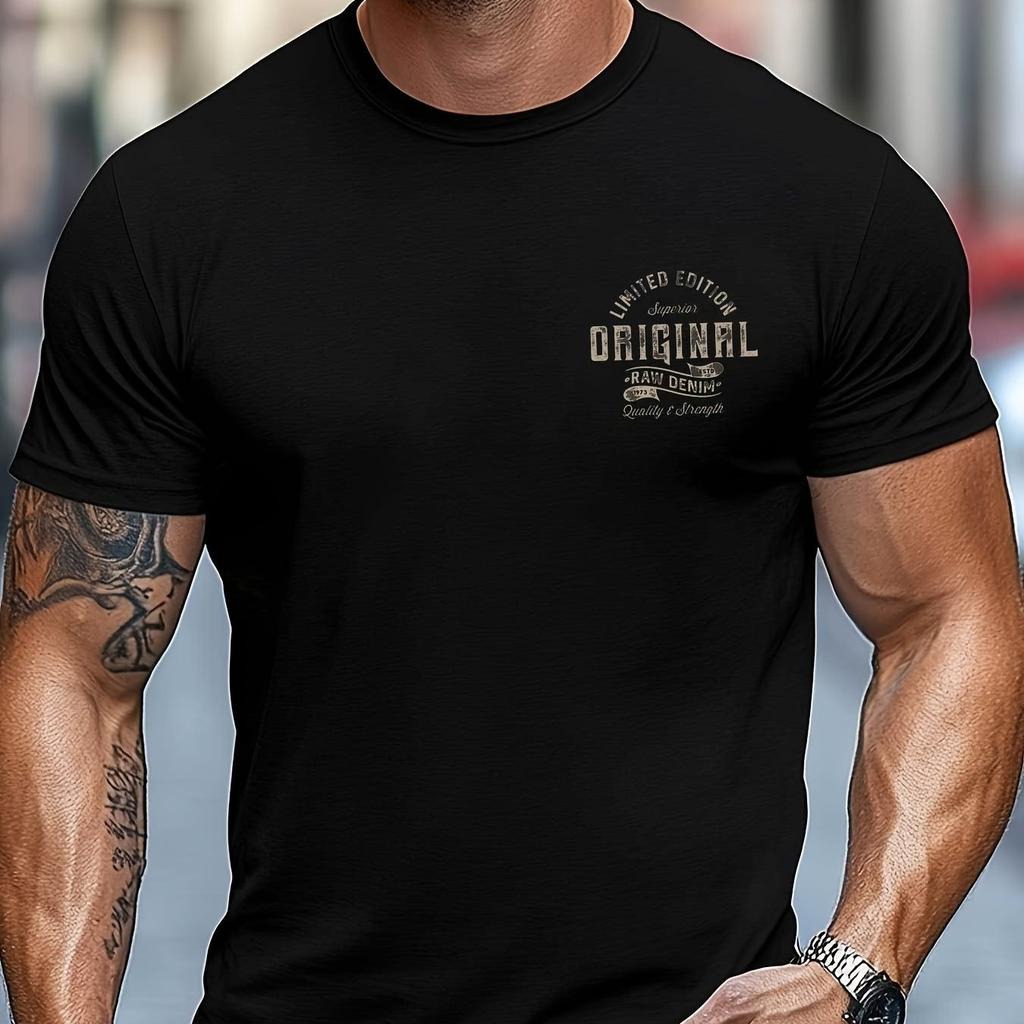 Men O Neck Short Sleeve Print T-shirt Cotton Comfortable Tee Man