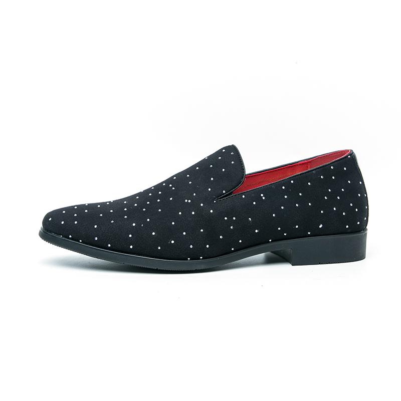 New Classic Loafers Casual Comfortable Fashionable Versatile Leather Shoes For Men Gentlemen Rhinestone Social Shoes
