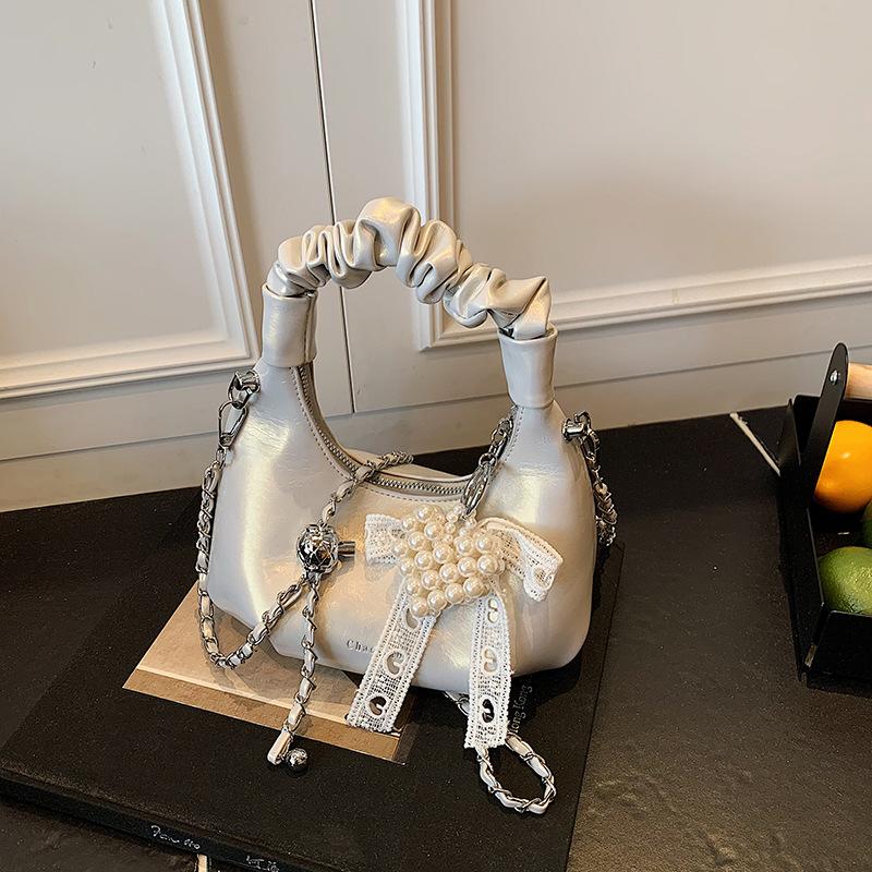 Folded Portable Small Bag Women's Summer New Dumpling Bag Versatile Chain Commuter Shoulder Messenger Bag