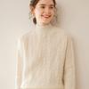 Women's Heavyweight Jacquard Cashmere Half-High Collar Long-Sleeve Sweater - Autumn/Winter Knit Pullover