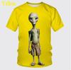 Summer 3D Printing Alien Pattern T-shirt Fashion Round Neck Short Sleeve Universe Neutral Casual T-shirt Source