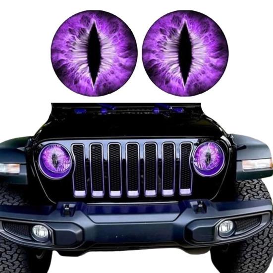 1 Paar Beast Eyes Koplampstickers Realistische Oogstickers Weerbestendig UV-Bestendig Vinyl Eenvoudige Applicatie Uniek Accent voor Vrachtwagens & Off-Road