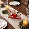 Christmas Tree Tabletop Decor Wooden Ornaments, Decoration with Santa Claus Snowman Elk Table Centerpiece Designs for Home Holiday Party And