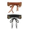Stylish Adjustable PU Leather Corset Belt With Fringed Laceup Tied Design For Women Various Occasion Office Travel Use
