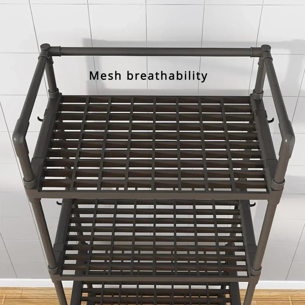 Kitchen 5-Tier Storage Rack Household Storages Organizer Bathroom Shelf Stackable Simple Storage Rack Adjustable Storages Shelf