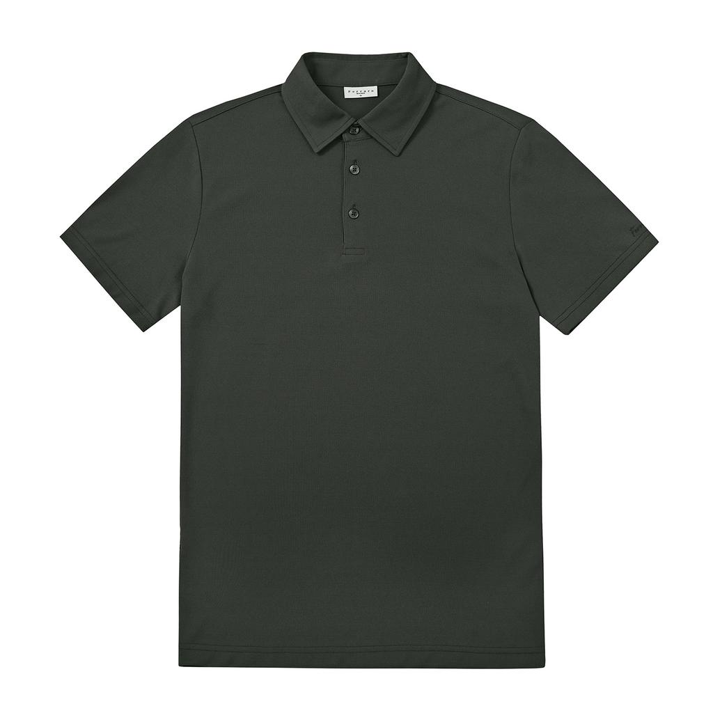 FERRAROMILANO Men'S Ice Cotton Collared Short Sleeve T-Shirt Khaki (Am0Dks20926)