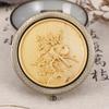 Portable Green Sandalwood Folding Vanity Mirror - Exquisite Round Design, 5 Styles Available