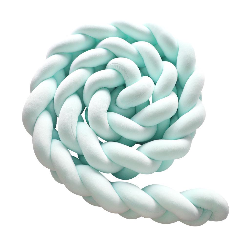 Nordic Cable Knit Crib Bumper - Three-Strand Braid Knotted Rope Pillow