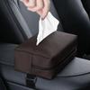Car Tissue Box Holder Nappa Leather Car Center Console Armrest Napkin Box Sun Visor Backseat Tissue Case with Fix Strap
