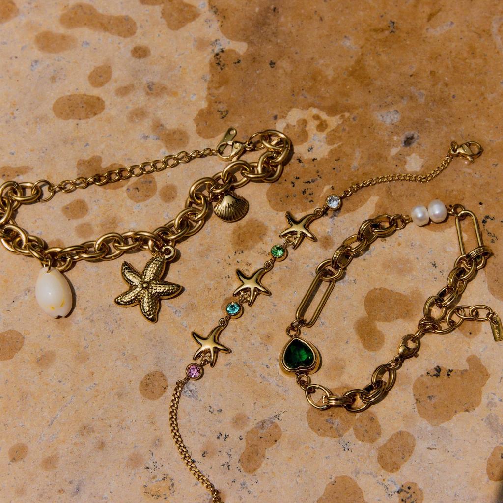 European and American zircon starfish bracelet stainless steel non-fading jewelry titanium steel jewelry