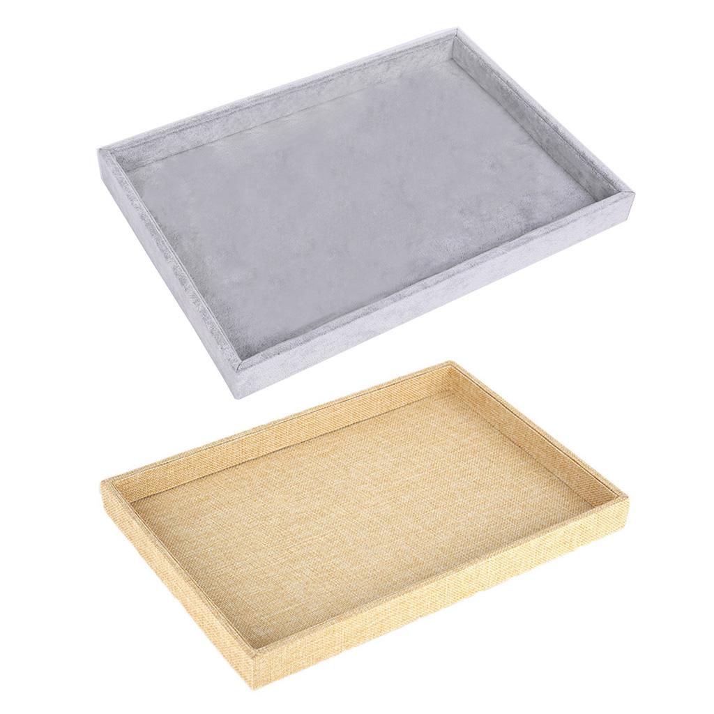 Velvet Ring Earrings Trays Showcase Display Jewelry Organizer Box Showcase