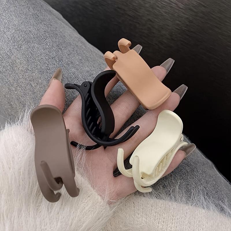 Stylish Solid Matte Hair Clips - Trendy Casual Hair Additions for The Back of The Head, Basic Ponytail Holder