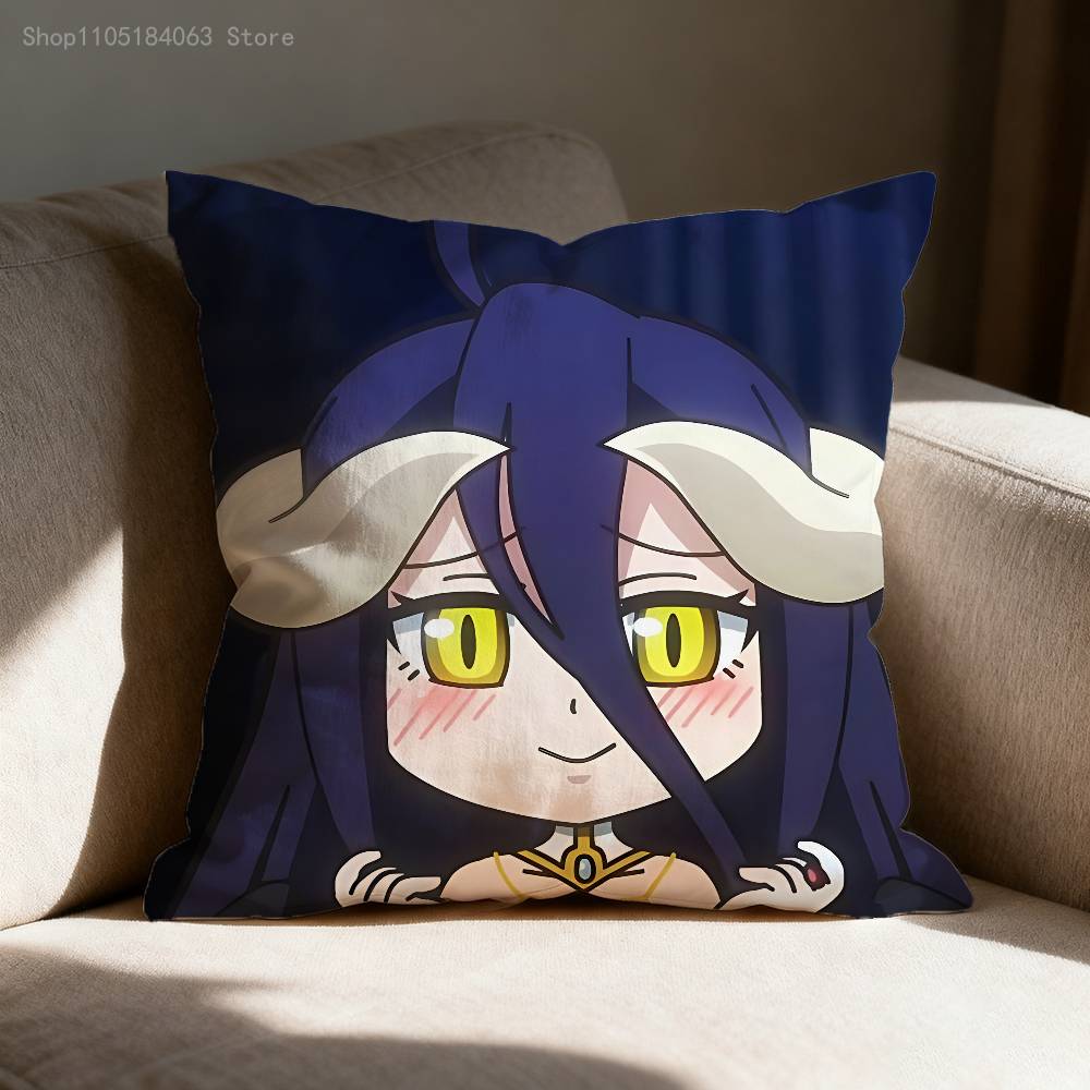 O-Overlord Albedo Throw Pillow Case For 55x55cm 30x30cm 50x50cm 45x45cm 40x40cm Square Chair Pillowcase Case