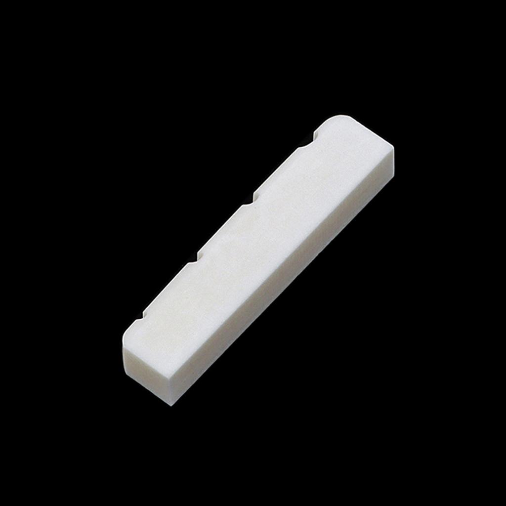 4 String Bass Nut Saddle Cattle Bone Pre-Slotted Top Nut Replacement Vintage Style Electric Bass Accessories Flat Bottom