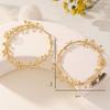 Exaggerated Hoop Earrings for Women Leaf Flower Gold Color Big Circle Earrings Vintage Trend Women's Jewelry Gift