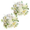 2 stk Falsk blomsterbukett Simulerte tusenfryd Realistisk hortensia Roser Kunstige blomster for Hjem Bryllupsdekorasjon Fotorekvisitter