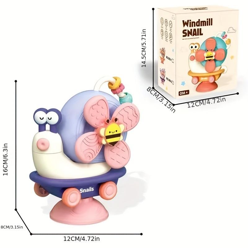 

Игрушка для стульчика для кормления на присосках, игрушка-подарок улитка-ветряная мельница-спиннер - трансформируемая машинка «толкни и кати», игрушки для ванны в форме улитки для мальчиков и девочек Rotating Children s Toy