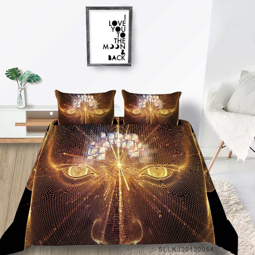 Set da letto di lusso Nuova trapunta Stampa figura 3D Camera da letto familiare Matrimoniale Copripiumino e federa Microfibra