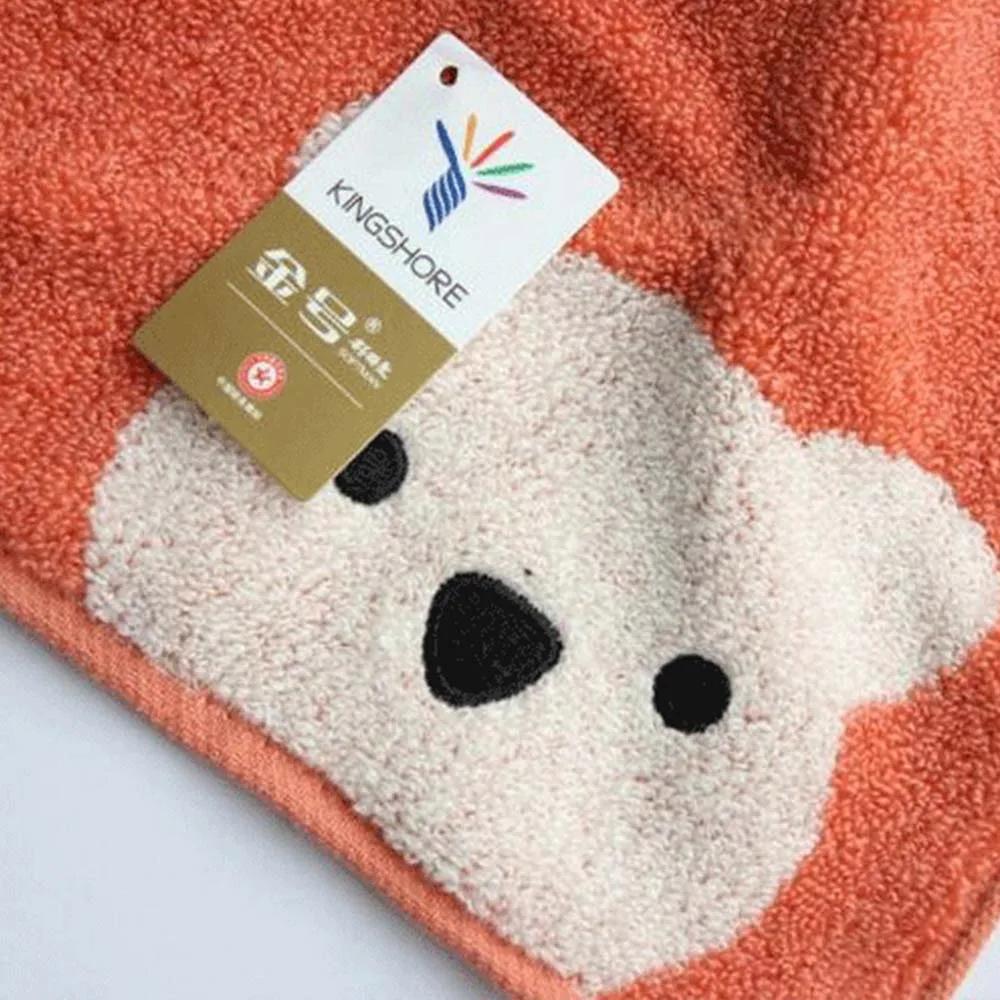Children Towels Boys Girls Kindergarten Cartoon Bear Pattern Hangable Hand Towel Cotton Baby Face Towel Kids Beathroom Products