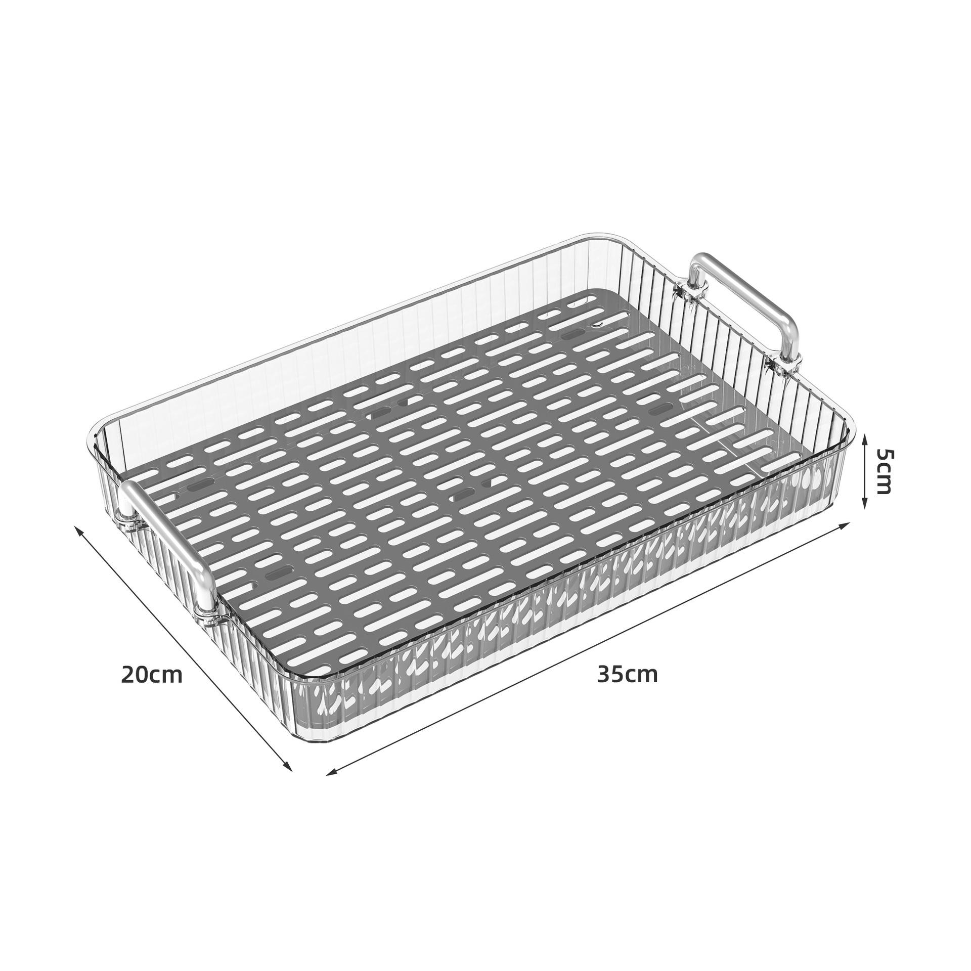 Modern Simple Fruit Plate and Draining Basket - Tray for Dried Fruit, Candy, and Food Storage Large 39x25x5cm