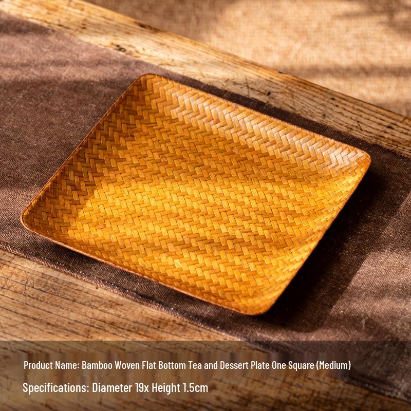 Song Style Bamboo Woven Small Snack Tray: Chinese Tea, Fruit Plate, Wedding Ornament