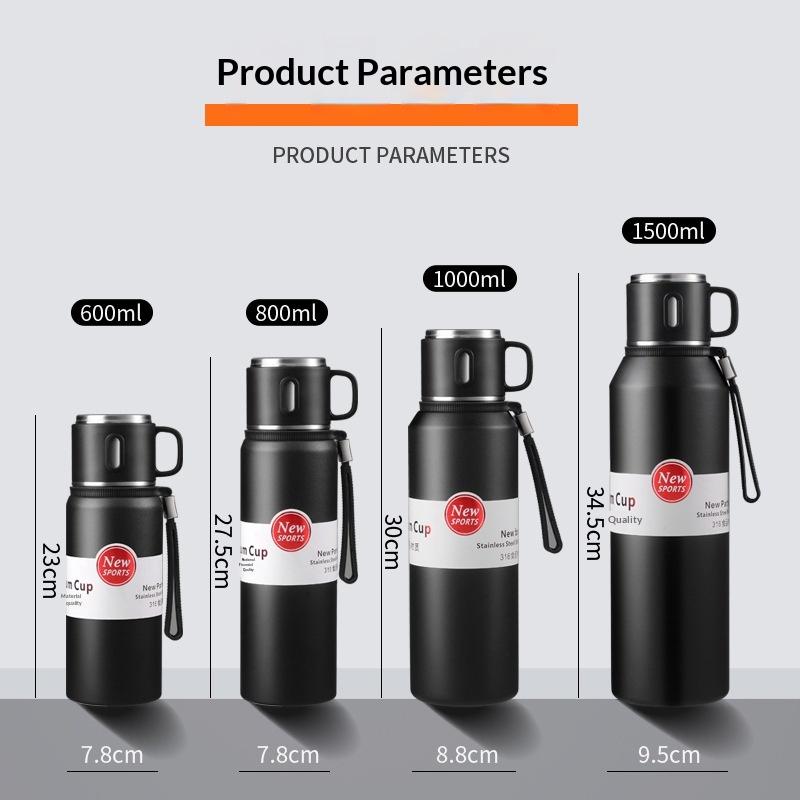 316 Stainless Steel Water Bottle 800ml Large CapacitySports Water Bottle Gifts for Men Stainless Steel Bottle Insulated Coffee