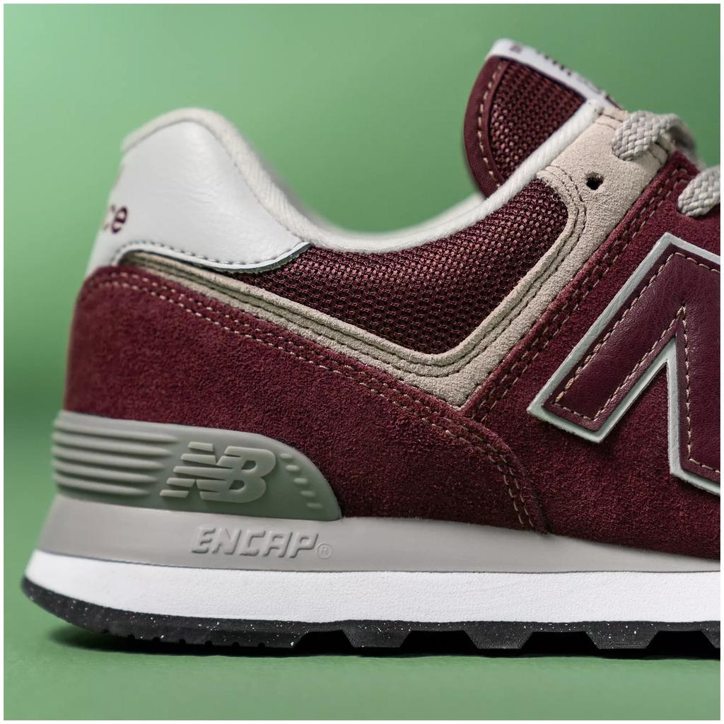 Sneakersy męskie New Balance 574 skórzane buty sportowe bordowe (ML574EVM) 44.0