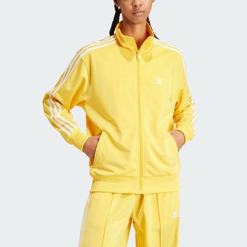 adidas Originals Women's Loose-Fit Long-Sleeve American Retro Jacket, Yellow