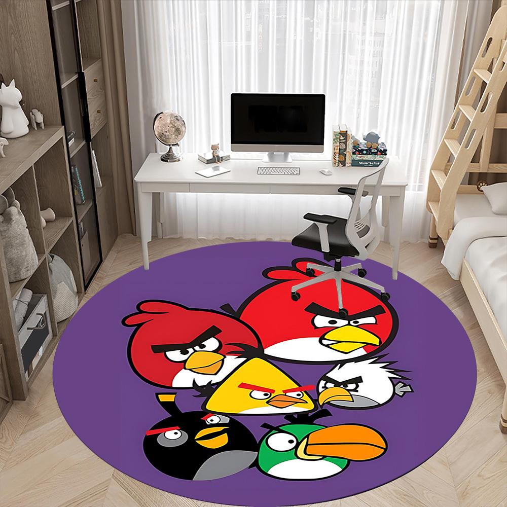 

1pc Angry Birds Office Round Area Rug, Bedroom Living Room Home Decor, Room Deco, Offic a1016155 120cm by 120cm