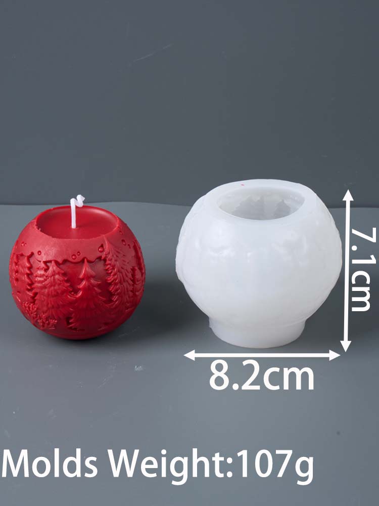 

3D Christmas Tree Elk Ball Silicone Candle Mold DIY Christmas Ornaments Aromath Soap Craft Making Plaster Resin Molds Home Decor