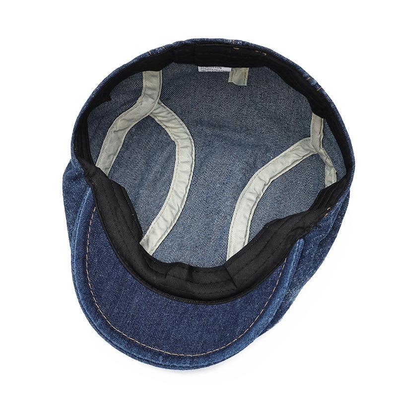 Washed Denim Cap, Women's Beret, Simple Forward Hat, Men's Retro Hat, Literary Hat