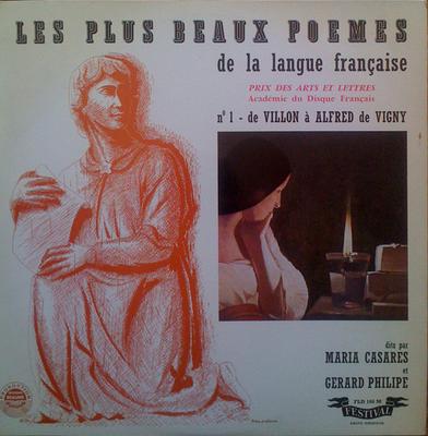Disco LP G?RARD PHILIPE E MARIA VÃO SE CASAR?S - Os Mais Belos Po?mes Da Língua  FLD166M Discos Festiva 1962 França Clássico Usado