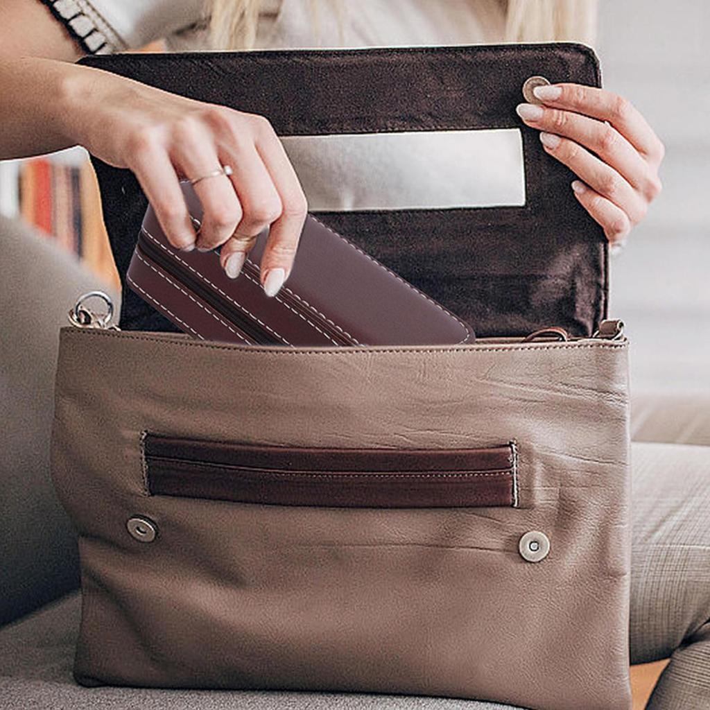 Slots Embedded Portable Travel Storage Bag For Watch/Daily Necessities Storage Box Leather Zipper Watch Box