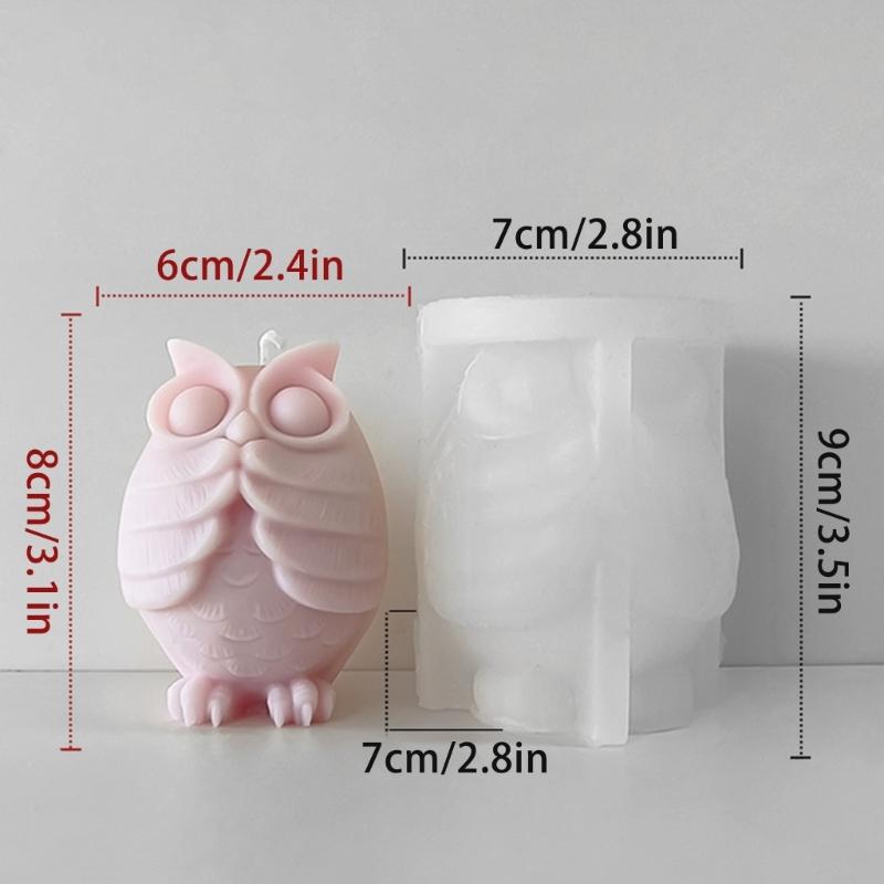3D Owl Silicone Candle Mold DIY Scented Candle Wax Molds Handmade Plaster Resin Soap Making Craft Mold Desktop Ornament