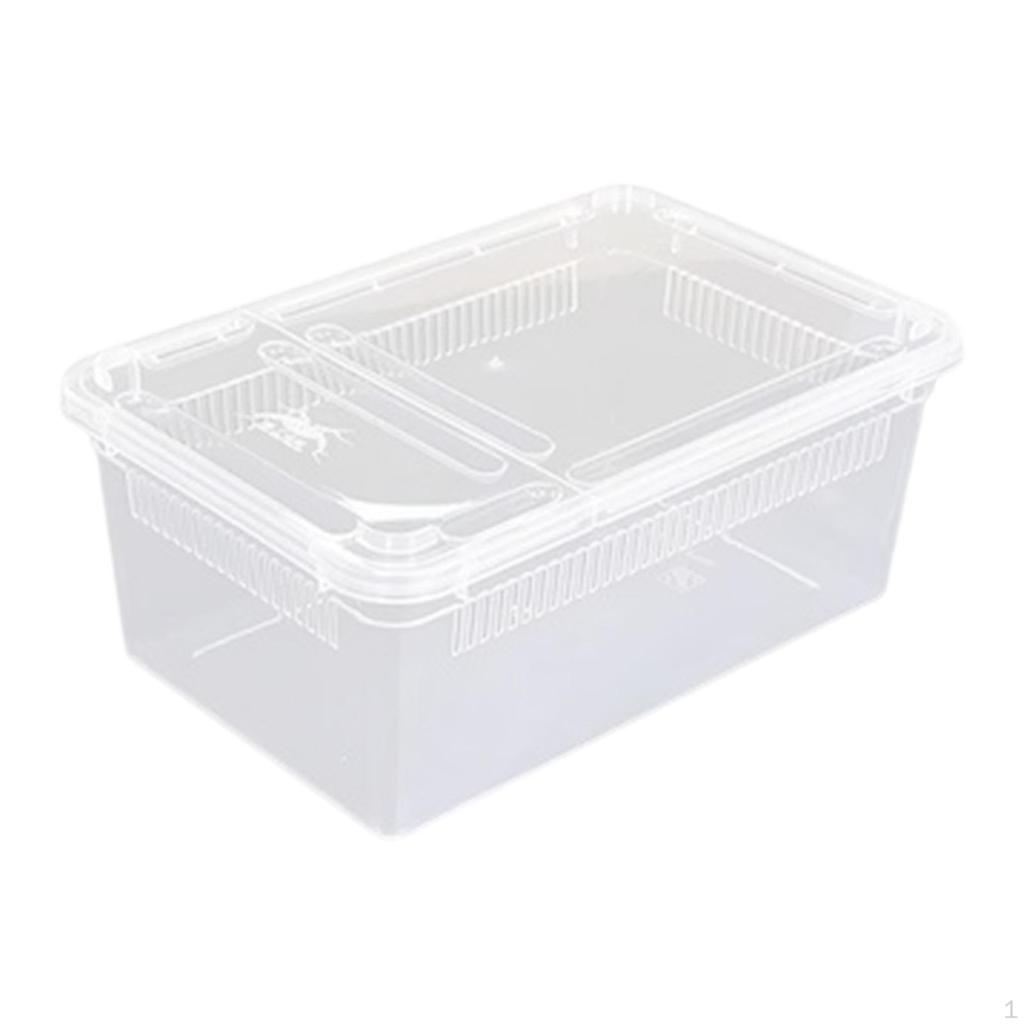 Reptile Feeding Box Breeding Critter Hatching Container Clear Terrarium Habitat Cage for Animal