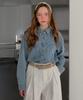 Baseukala Stitch Line Vintage Denim Shirt (2Colors)