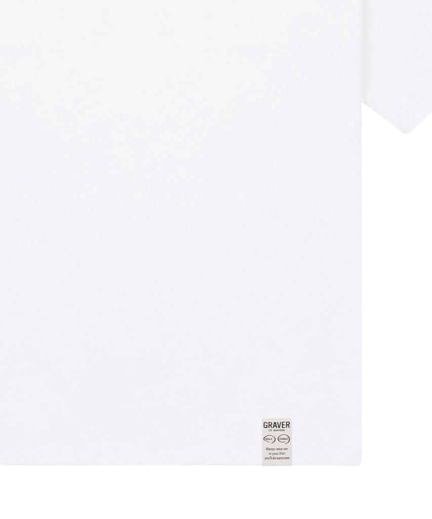 GRAVER [Unisex] Drawing Smile Cloud Logo Short Sleeve T-Shirt_White