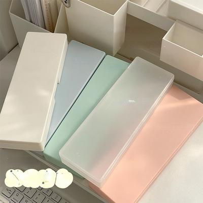 Mini Bleistifttasche Schlichtheit Durchscheinende Stiftbox Einfarbige Serie Aufbewahrungsbox für Schreibwaren DIY Dekorative Bleistifttasche