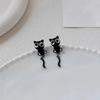 Sweet Black Cat Ear Studs Simple Cartoon Earrings Accessories Black Cat Earrings  Jewelry Gifts