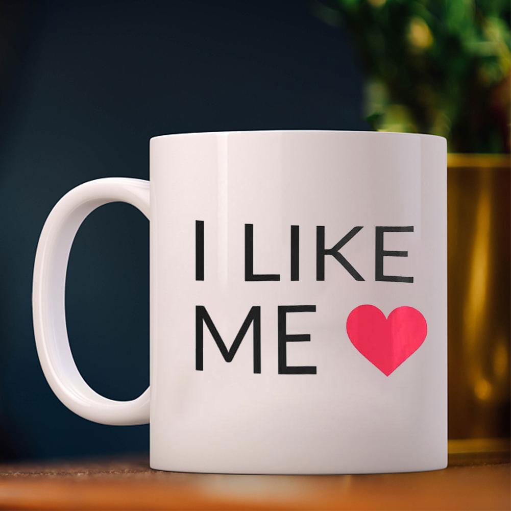 NOVÝ Vysoce kvalitní keramický hrnek na kávu I Like Me Vtipný design Hrnky na kávu Hrnek s potiskem Obrázku Čajové nádobí S uchem Káva Kulatý J9U1