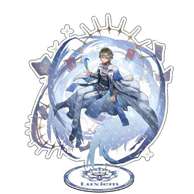 Anime Luxiem VTuber Figures Acrylic Stand Shu Mysta Luca Ike Vox Character Desk Decor Fan Gifts Cosplay Hot Key Chains